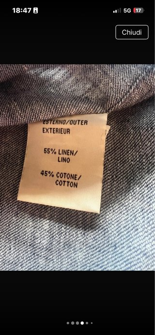 Camicia Doppelganger Lino Cotone Blu Tg S
