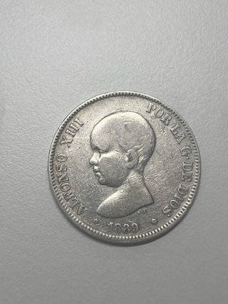 Lote 6 Monedas 5 Pesetas Plata 1889 Alfonso XIII