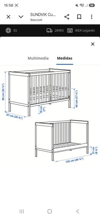 Cuna Ikea Sundvik