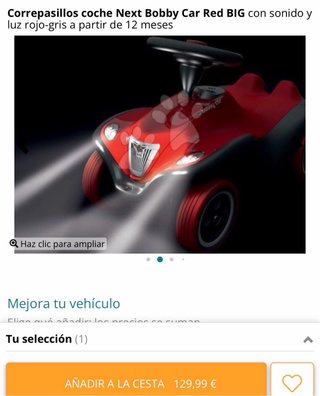 Coche correpasillos marca BIG rojo y ruedas goma