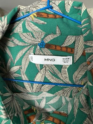 Camisa Mango Estampada Palmeras Talla L