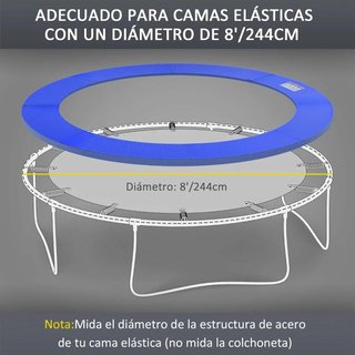 Protector Acolchado Cama Elástica Ø244 cm Azul