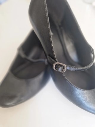 Zapatos de tacón negros piel sintética n37