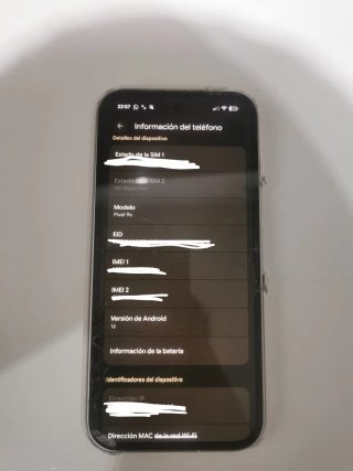 Google Pixel 9a - Pantalla agrietada pero funciona