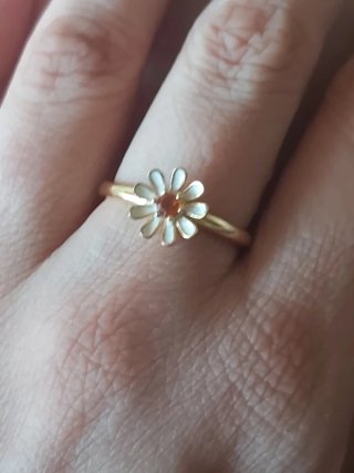 Anillo Flor Citrino Dorado
