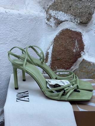 Sandalias Zara Talla 37 Verde