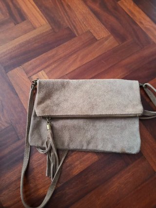 Bolso de Nobuk Beige y Marrón