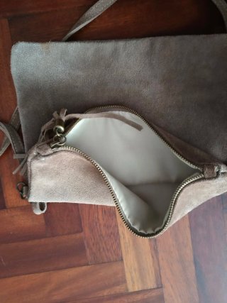 Bolso de Nobuk Beige y Marrón