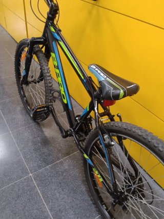 Bici B-PRO 24 Negra/Verde/Azul