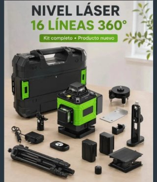 Nivel Láser 16 Líneas Trípode + Maletín accesorios