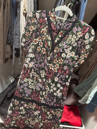Vestido Topshop floral negro multicolor