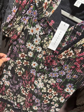 Vestido Topshop floral negro multicolor