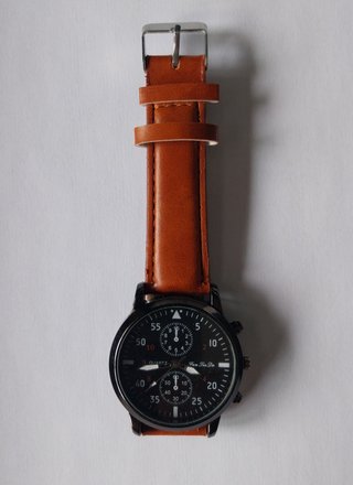Orologio Fan Tee Da nero cinturino marrone
