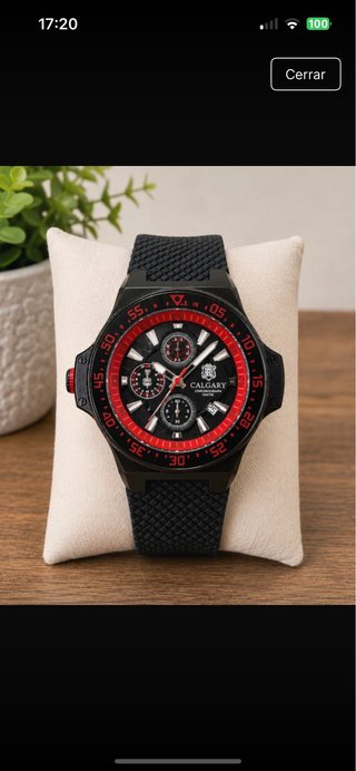Reloj Calgary Negro y Rojo