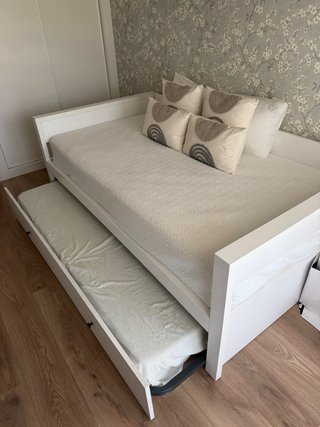Cama nido blanca 105x190cm con cama supletoria