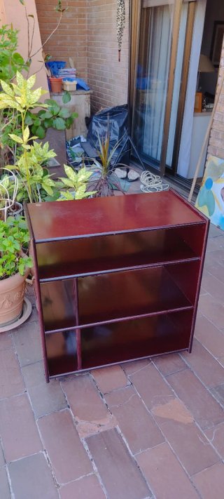 Mueble Estantería Bajo Marrón/Caoba