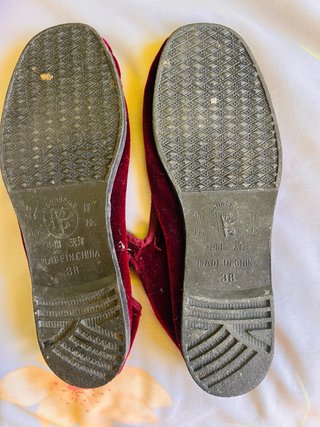 Manoletinas granates ante talla 38