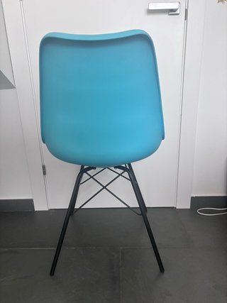 Silla cocina/comedor azul y polipiel