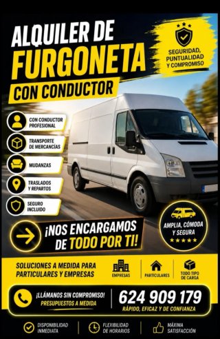 Alquiler de furgoneta con conductor