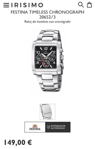 Reloj Festina Cronógrafo Cara Azul