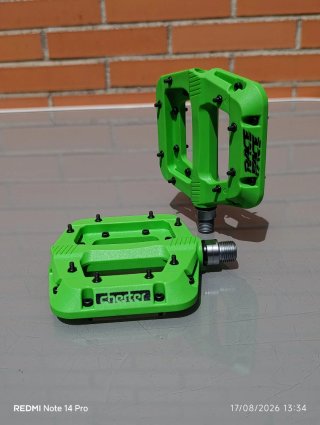 Pedales RACEFACE CHESTER plataforma, Nylon, verdes