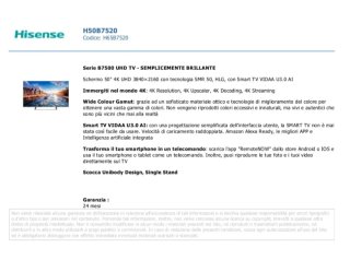 Ricambi TV Hisense 50 Pollici Smart H50B7520