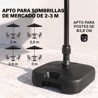 Base Sombrilla Rellenable Agua 20kg Arena 30kg