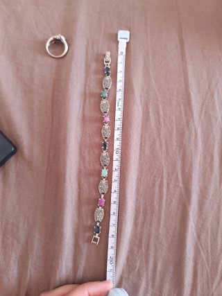 Pulsera Plata 925 con Rubí, Esmeralda, Zafiro