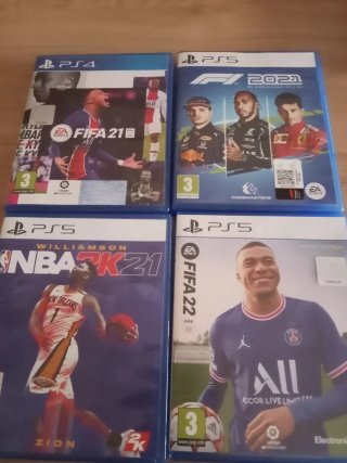 Lote 4 Giochi PS4/PS5: FIFA, NBA 2K, F1