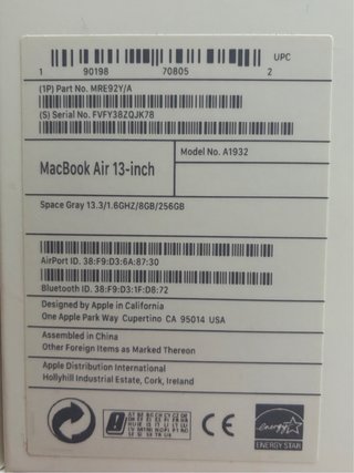 MacBook Air 13 Retina 2018 8GB/256GB Gris Espacial