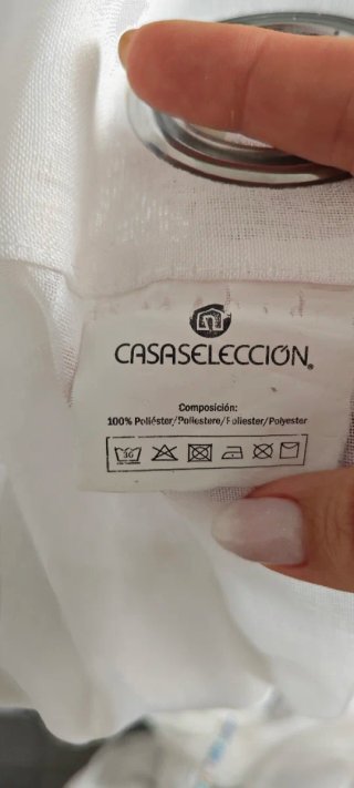 2 Cortinas/visillos Blancos con Detalle Plateado