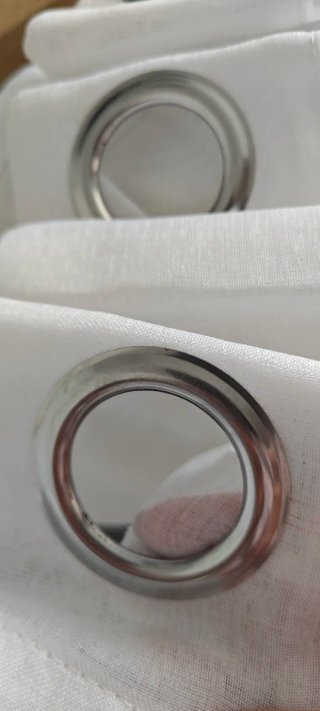 2 Cortinas/visillos Blancos con Detalle Plateado