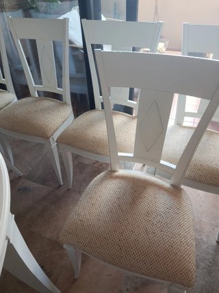 Mesa Comedor Ovalada Extensible + 6 Sillas