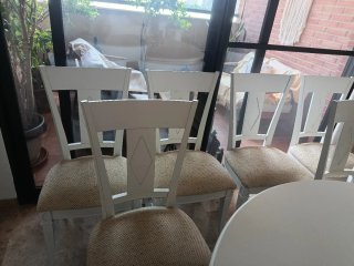 Mesa Comedor Ovalada Extensible + 6 Sillas