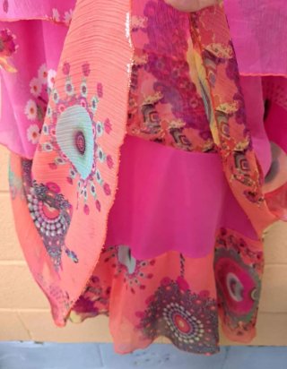 Vestido Desigual Talla 42 Naranja y Rosa