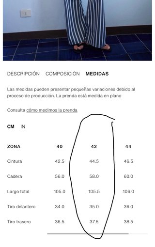 Pantalones de rayas anchos azul xl t42 zara