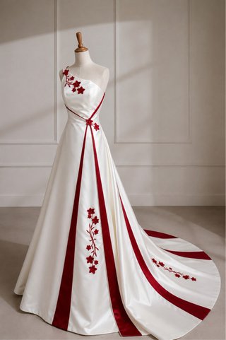 Vestido de Novia Blanco y Rojo