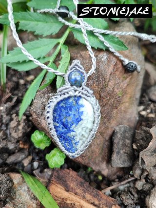 Collana con ciondolo in macrame con afganite