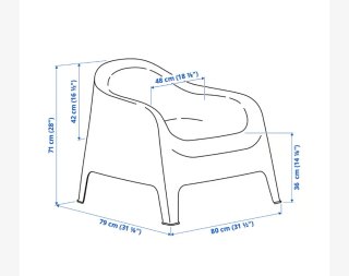 Sillón Ikea exterior beige