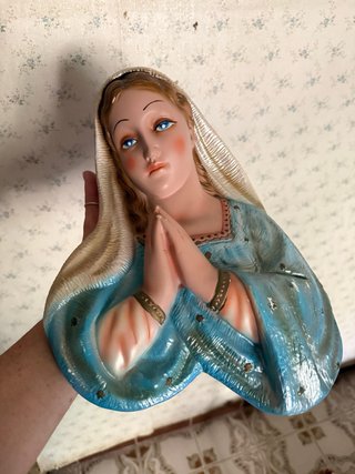 Virgen María Antigua Vintage Figura Religiosa