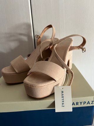 Sandalias tacón Marypaz beige plataforma