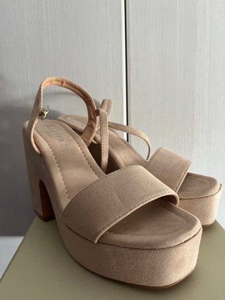 Sandalias tacón Marypaz beige plataforma