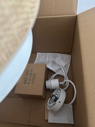Lámpara de techo Maya ratán y tela