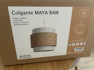 Lámpara de techo Maya ratán y tela