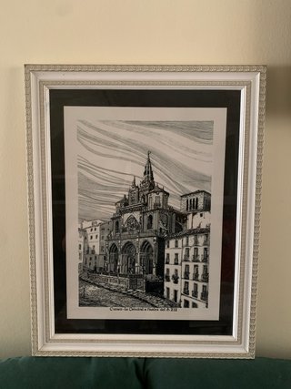 Cuadro Catedral Cuenca Grabado S. XIX