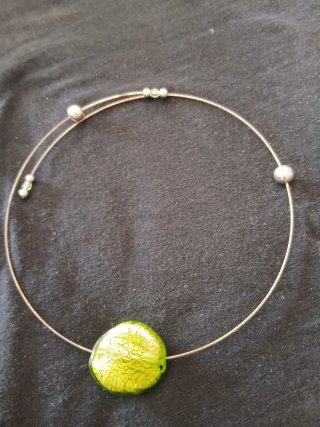 Gargantilla bisutería azul y verde