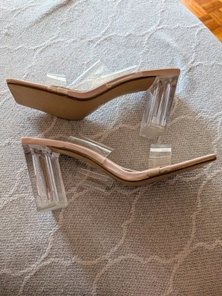 Sandalias transparentes tacón bloque Laura Mode