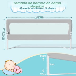 Barrera Cama 180cm Plegable