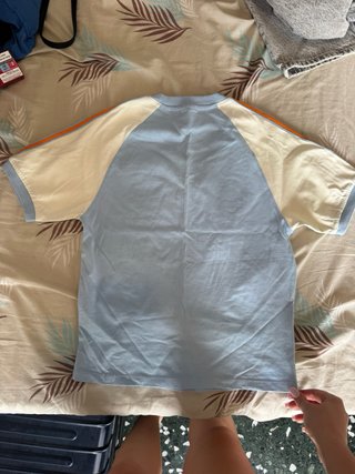 Camiseta Adidas Mujer Talla M Azul y Beige