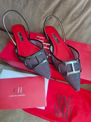 Zapatos Carolina Herrera Negros y Rojos